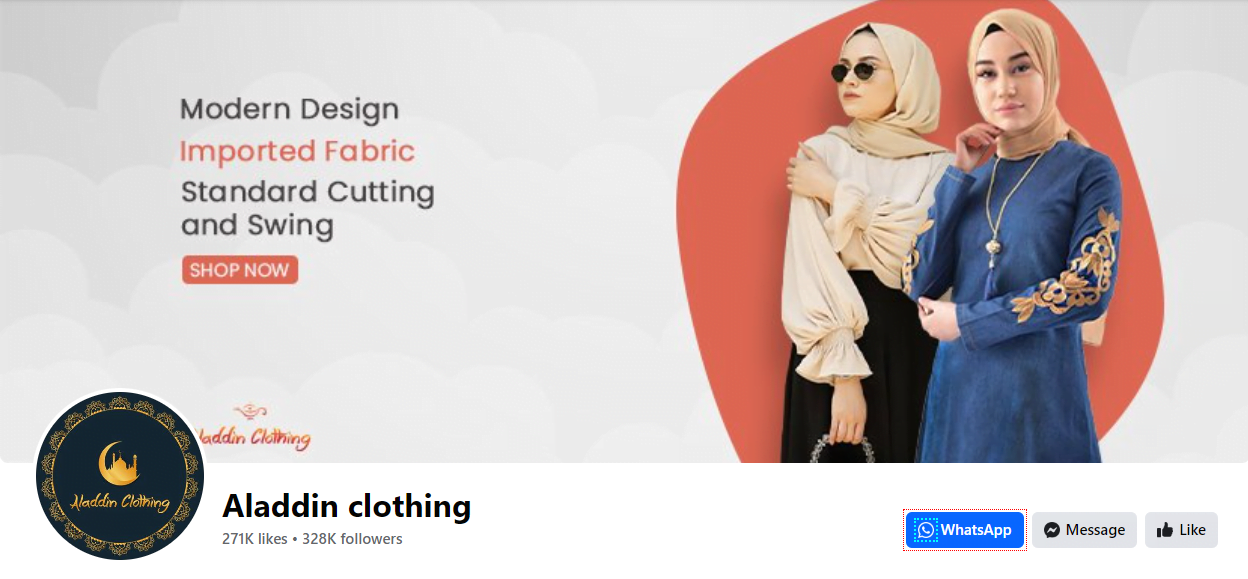 Aladdin Clothing Social Media Marketing Portfolio